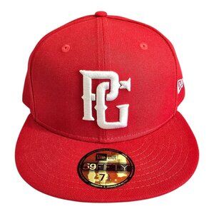 Perfect Game x New Era 59Fifty Baseball Cap Hat Red & White Fitted Size 7 5/8